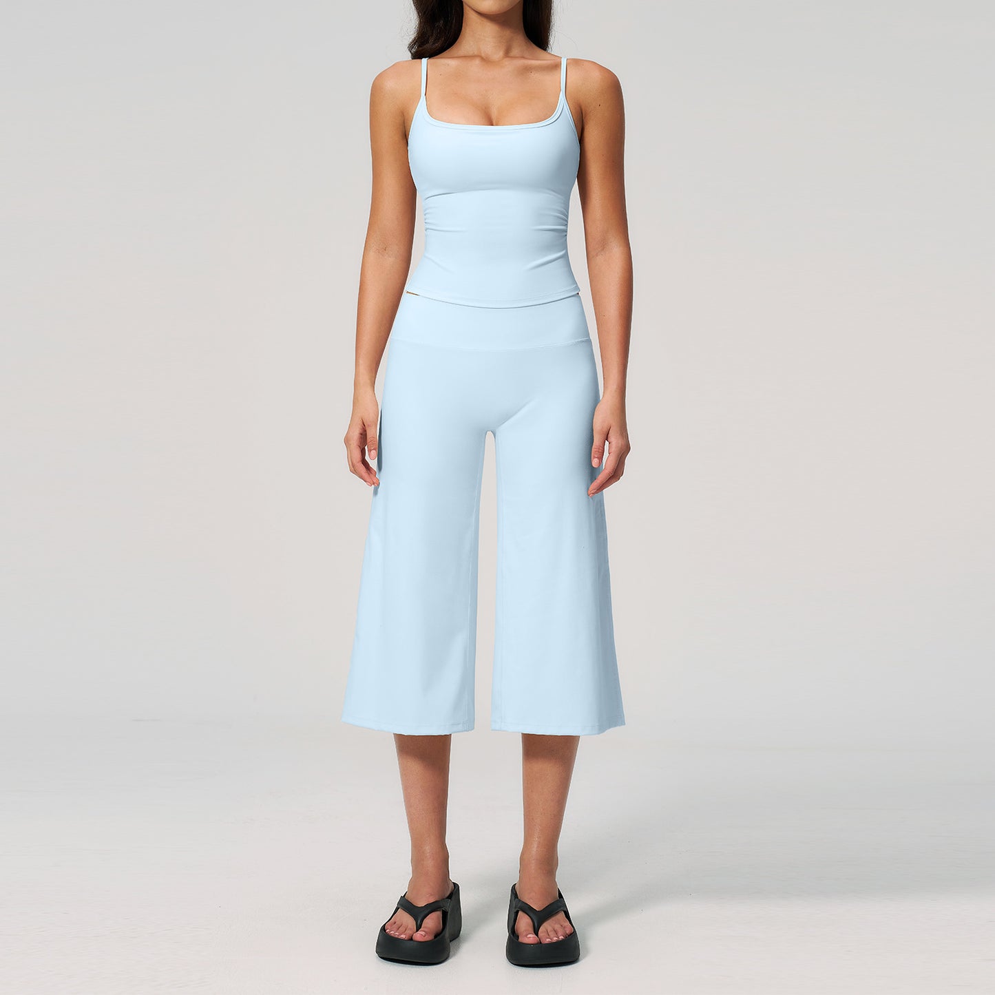 Wholesale Strappy Yoga Set | High-Waist Biker Shorts Outfit 5555 | fouregg
