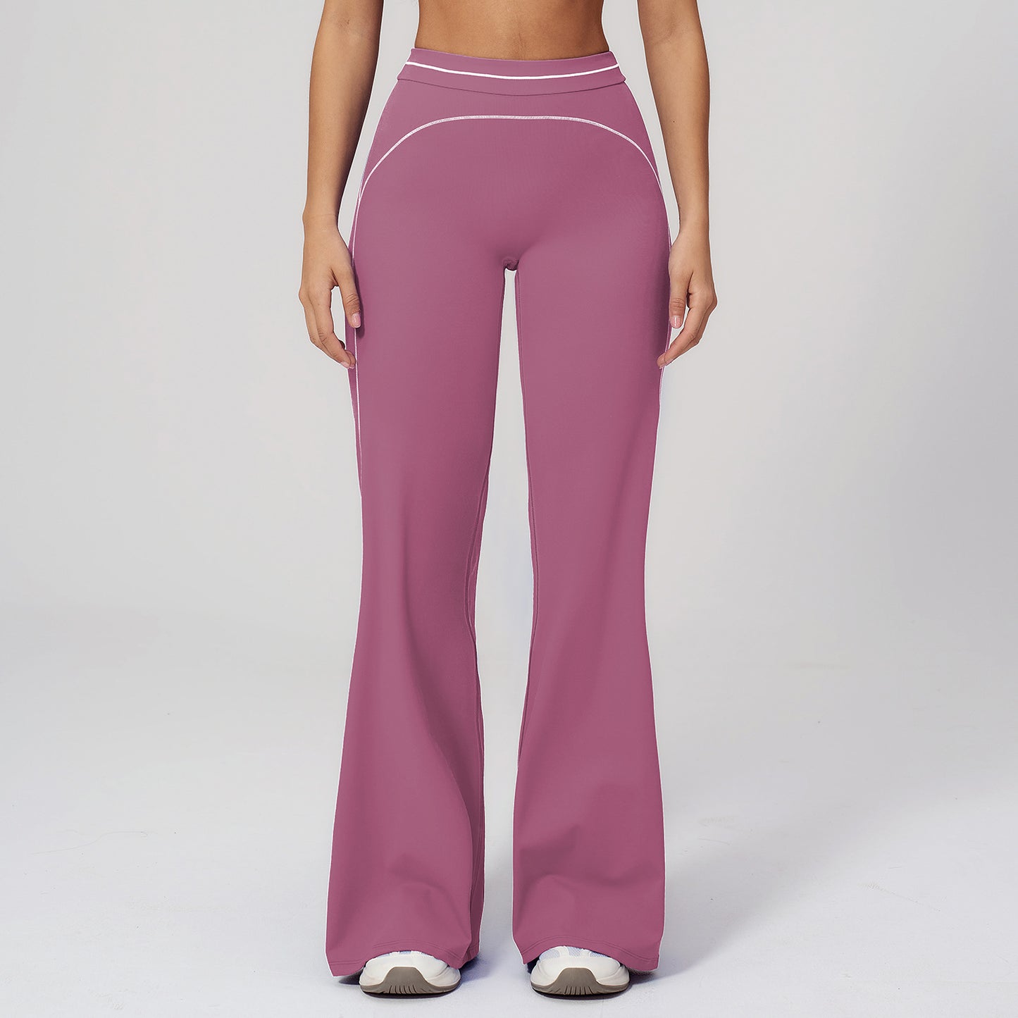 11/2025 Pantalones de pierna ancha cepillados otoño/invierno, cintura alta, bloques de color, pantalones casuales holgados, ropa deportiva para correr al aire libre 7028