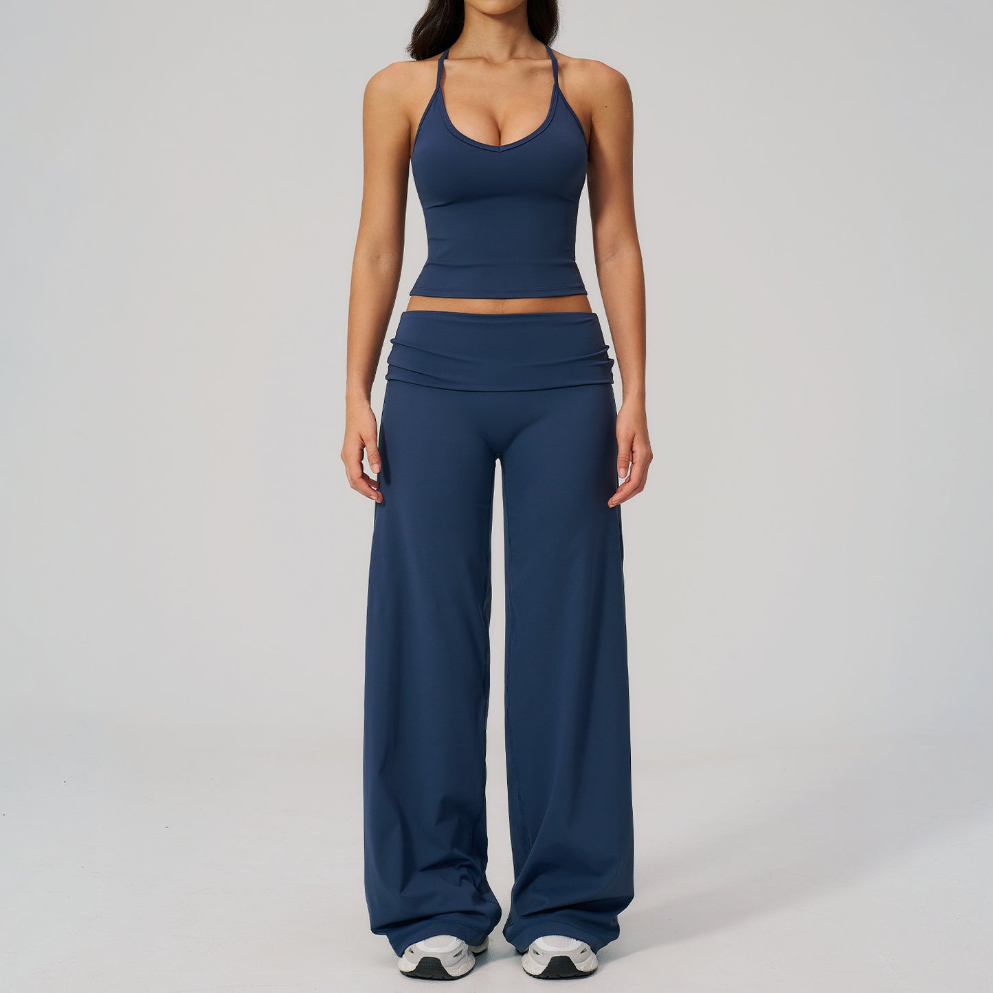 Wholesale Series 5558 Yoga Set | Fold-over Waistband Gym Outfit | fouregg
