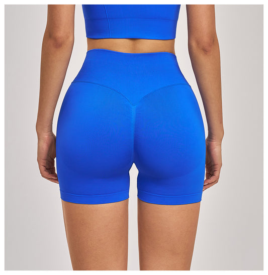 06/2024 Seamless high waist yoga shorts summer women's tight hip lifting sports running quick-drying fitness pants 7655
