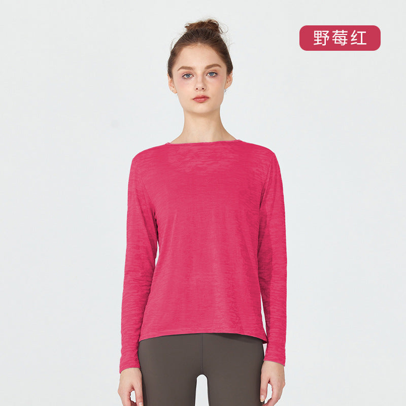 2023.09 Automne nouveau gilet de fitness léger pour femme à séchage rapide, manches longues, maillot de sport ample, chemise respirante, t-shirt, vêtements de yoga