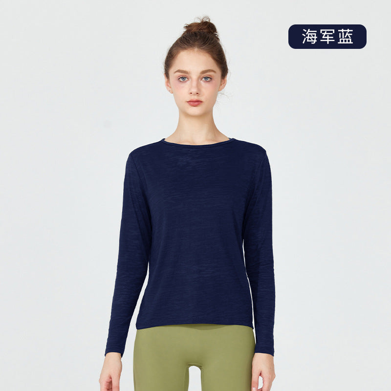 2023.09 Automne nouveau gilet de fitness léger pour femme à séchage rapide, manches longues, maillot de sport ample, chemise respirante, t-shirt, vêtements de yoga