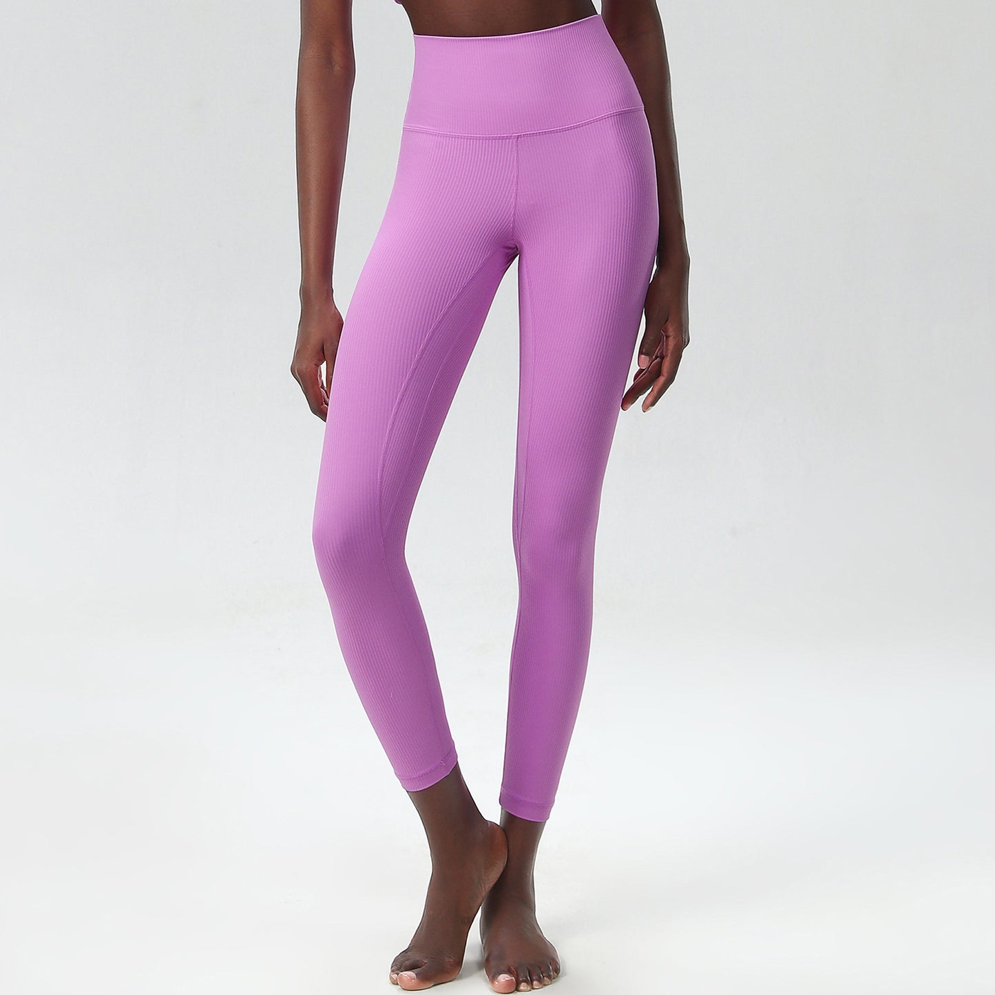 04/2024 High waisted classic version willow striped yoga pants women's plus size waxy elastic tight base fitness pants
