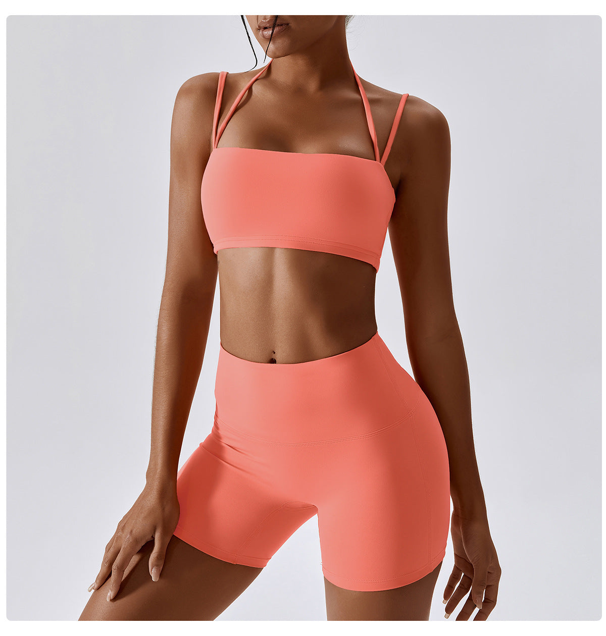 Candy color quick-drying naked yoga shorts hip-lifting running fitness shorts tight high waist sports leggings 8013