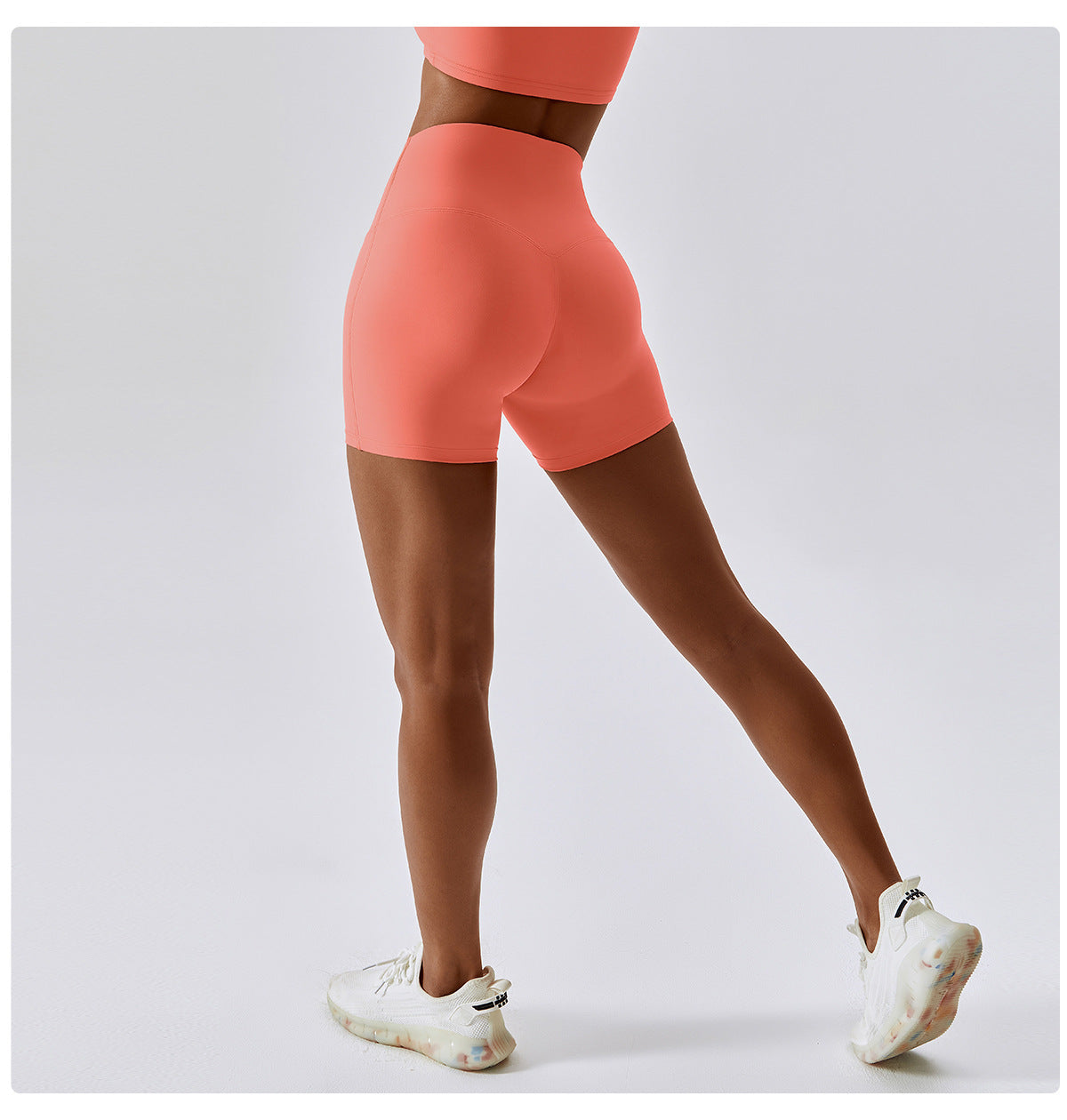 Candy color quick-drying naked yoga shorts hip-lifting running fitness shorts tight high waist sports leggings 8013
