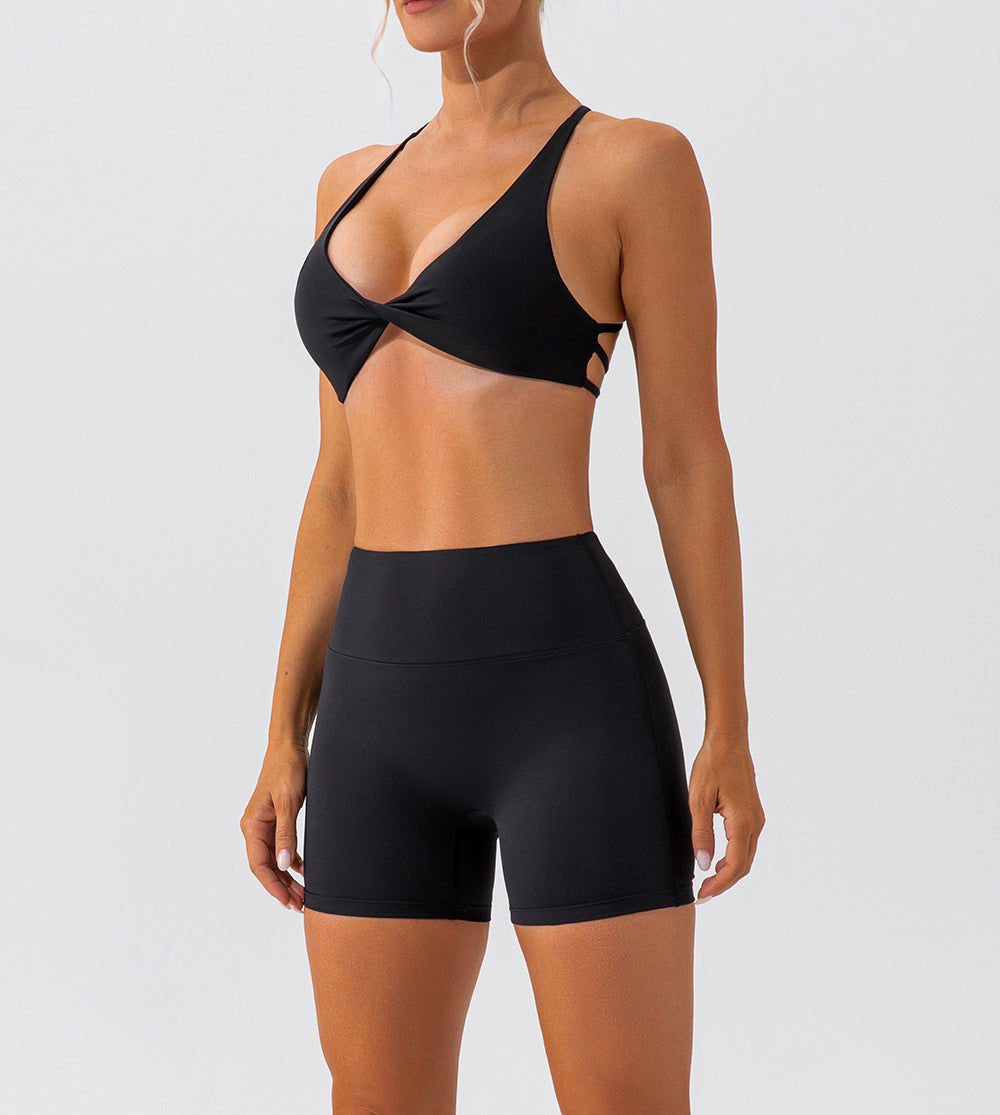 Cross beauty back sports underwear female yoga clothing running fitness bra yoga vest