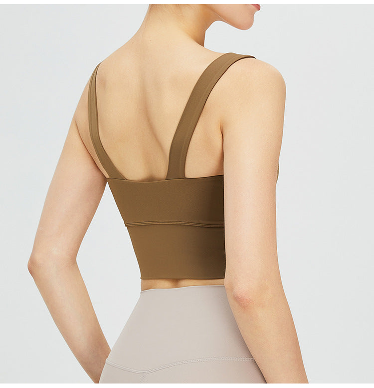 high-strength shockproof sports bra women's running fitness bra vest style naked yoga clothing