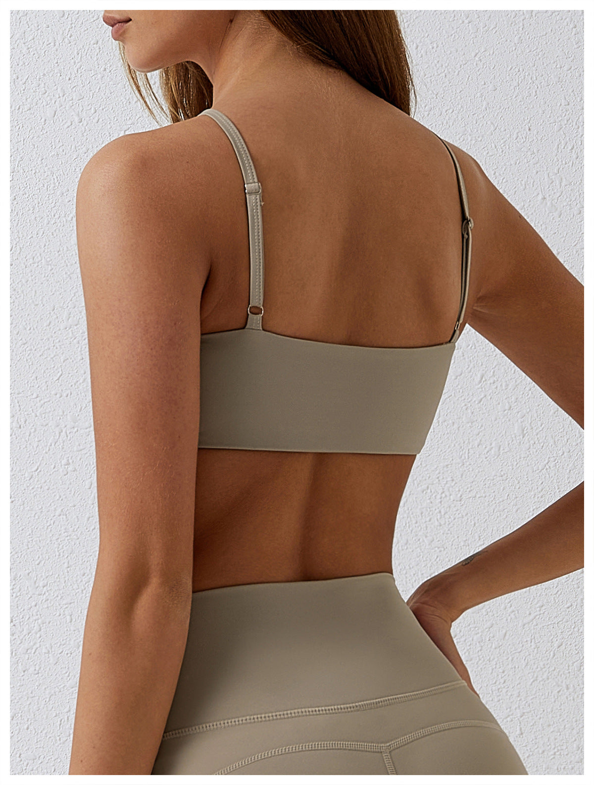 Dance casual sports underwear women's running fitness bra gathered brushed nude yoga vest 8008