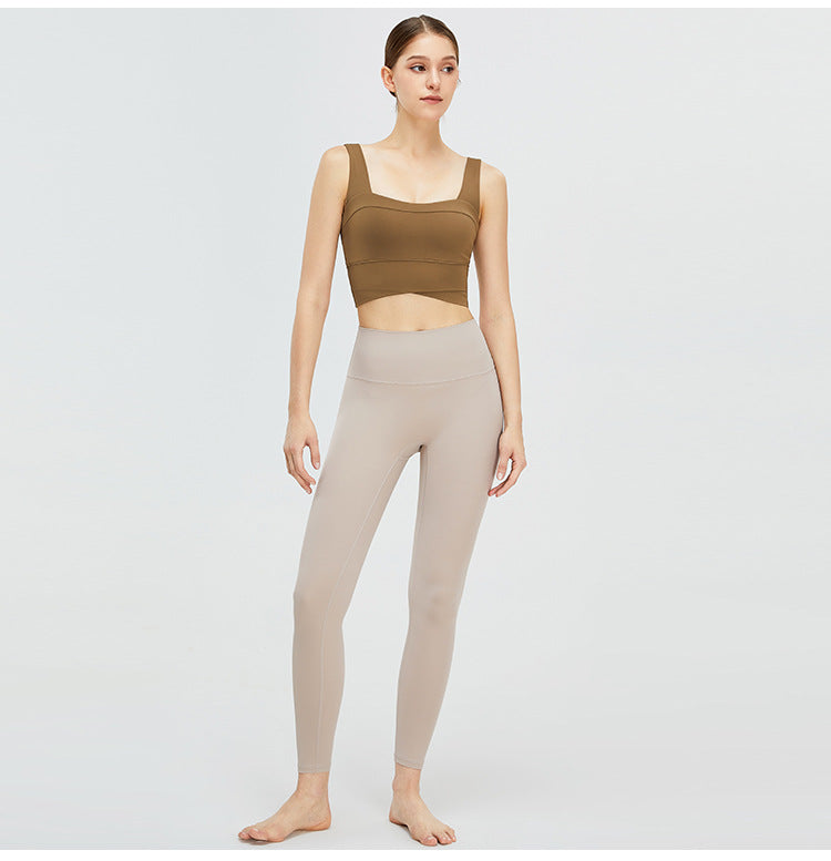 high-strength shockproof sports bra women's running fitness bra vest style naked yoga clothing