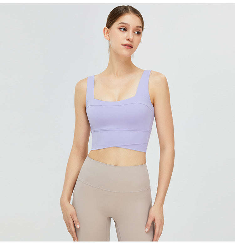 high-strength shockproof sports bra women's running fitness bra vest style naked yoga clothing