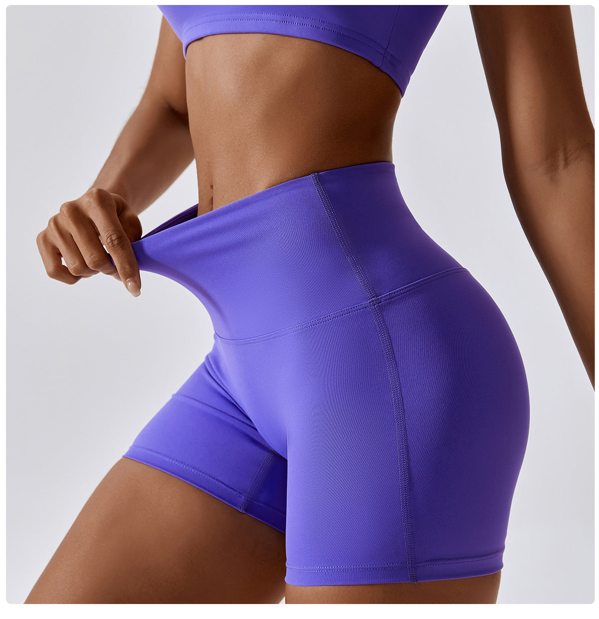 Candy color quick-drying naked yoga shorts hip-lifting running fitness shorts tight high waist sports leggings 8013
