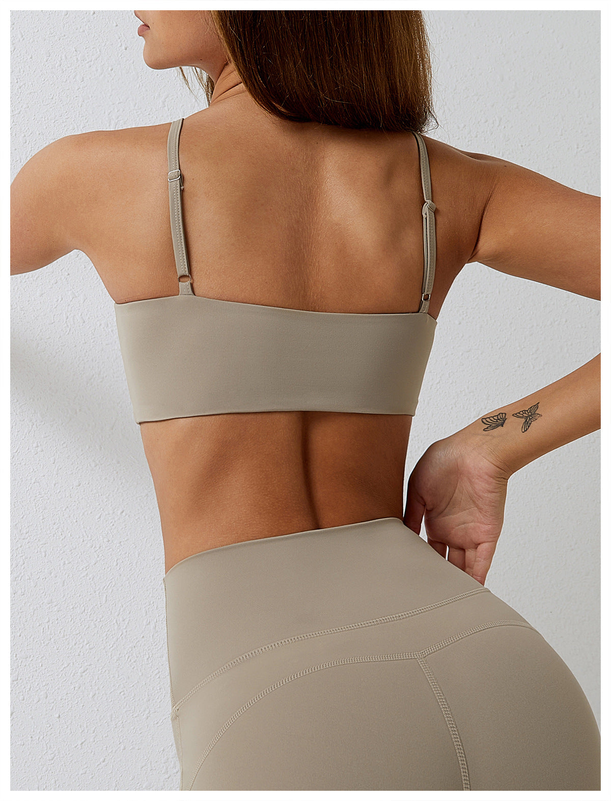 Dance casual sports underwear women's running fitness bra gathered brushed nude yoga vest 8008