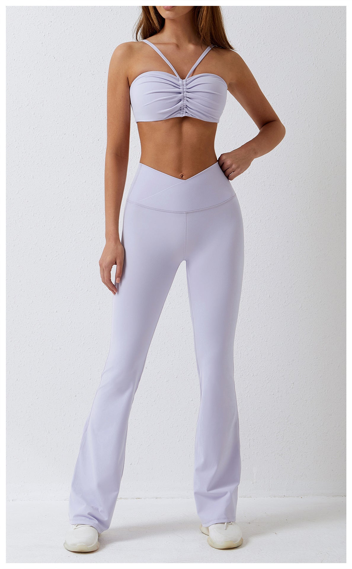 Dance casual sports underwear women's running fitness bra gathered brushed nude yoga vest 8008