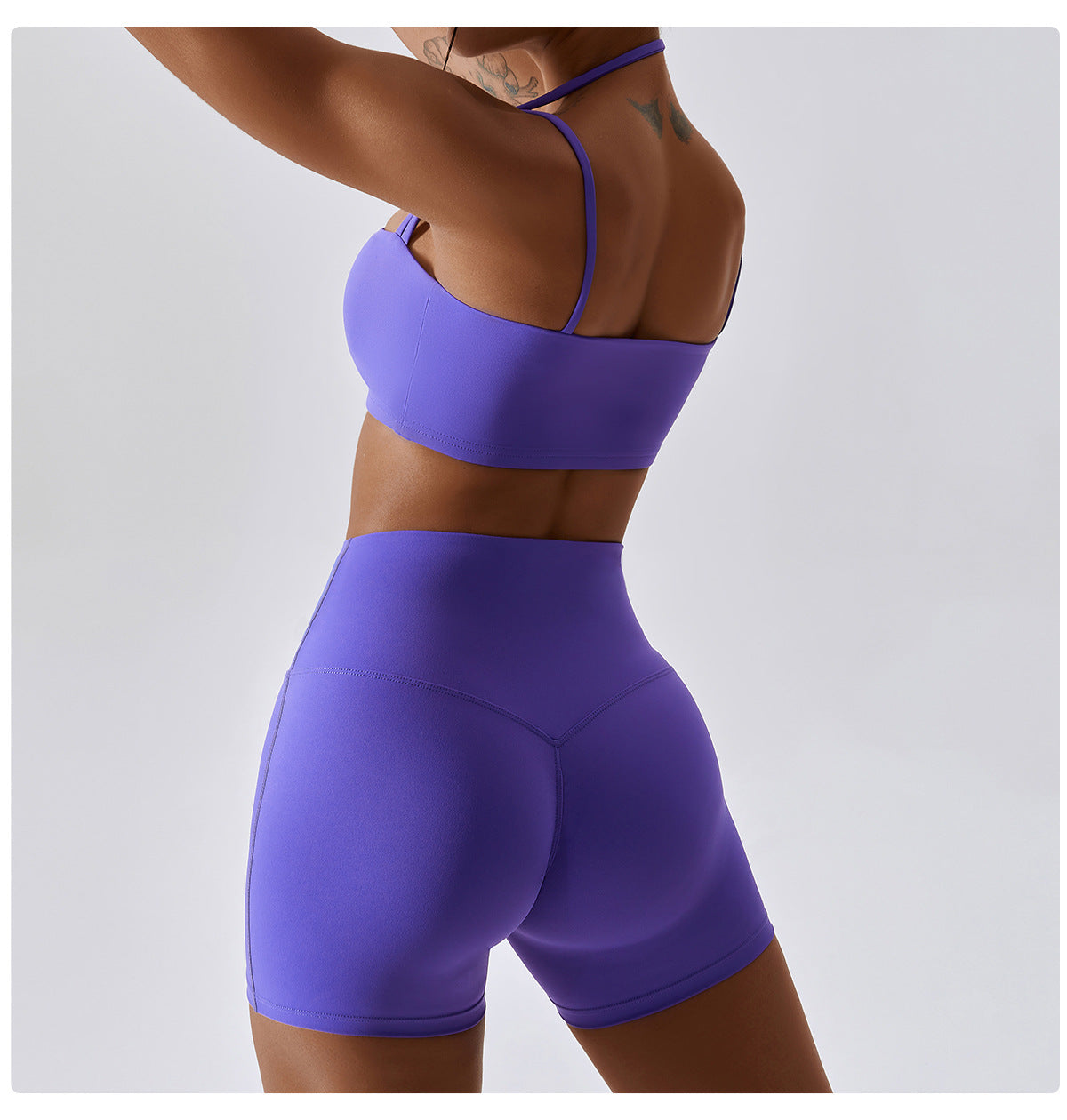 Candy color quick-drying naked yoga shorts hip-lifting running fitness shorts tight high waist sports leggings 8013