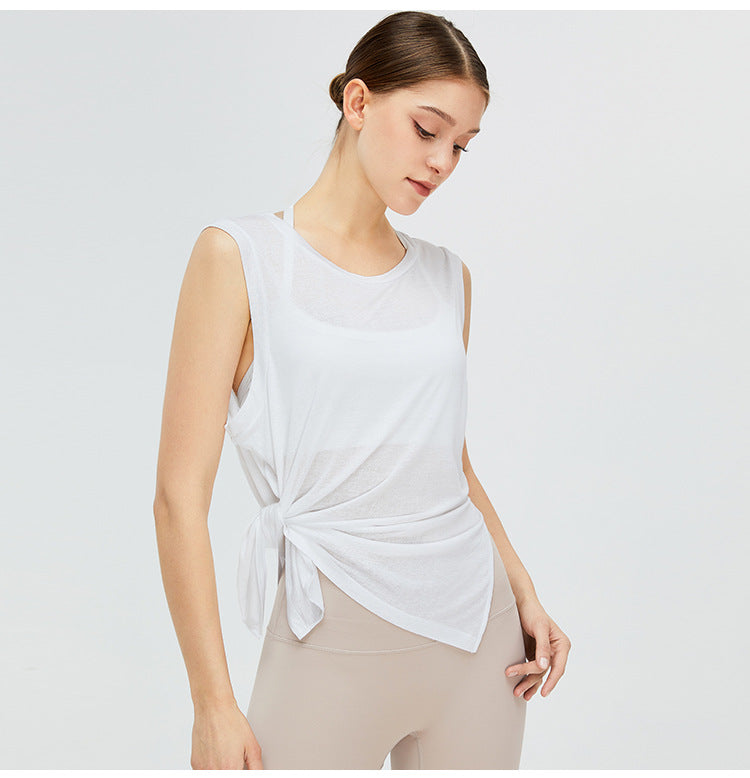 Yoga top blouse women's loose sleeveless sports t shirts fitness clothing running yoga clothing