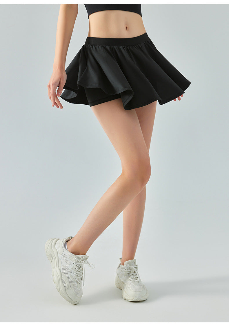 Anti-lighting fake two-piece sports shorts women's loose casual hip-lifting culottes quick-drying breathable fitness yoga pants