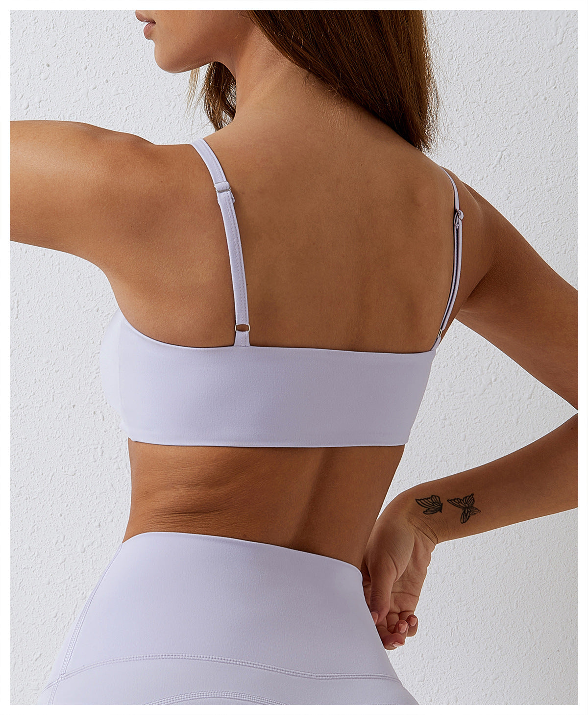 Dance casual sports underwear women's running fitness bra gathered brushed nude yoga vest 8008