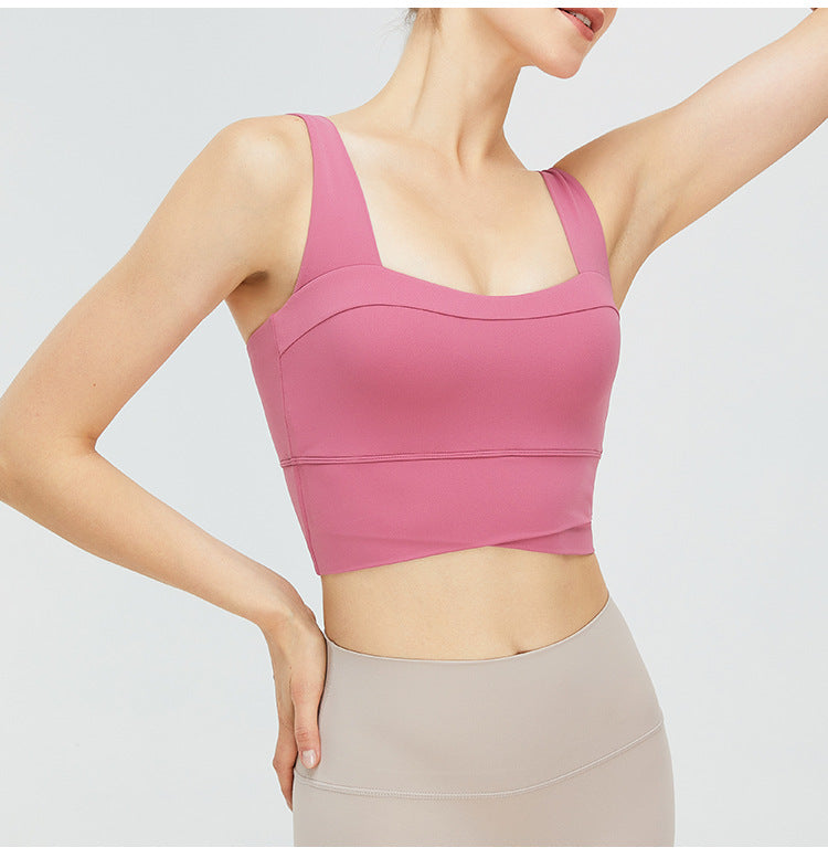 high-strength shockproof sports bra women's running fitness bra vest style naked yoga clothing