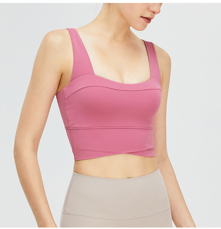 high-strength shockproof sports bra women's running fitness bra vest style naked yoga clothing