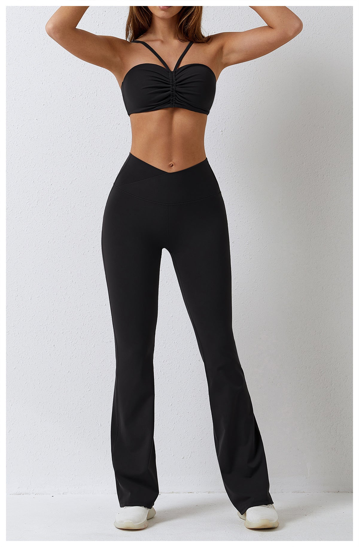 Dance casual sports underwear women's running fitness bra gathered brushed nude yoga vest 8008