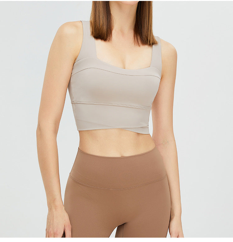 high-strength shockproof sports bra women's running fitness bra vest style naked yoga clothing