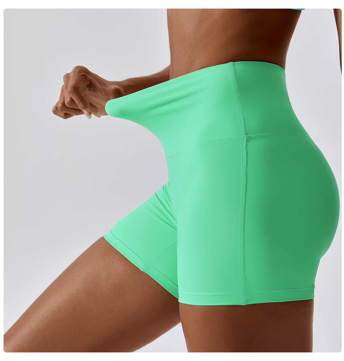 Candy color quick-drying naked yoga shorts hip-lifting running fitness shorts tight high waist sports leggings 8013