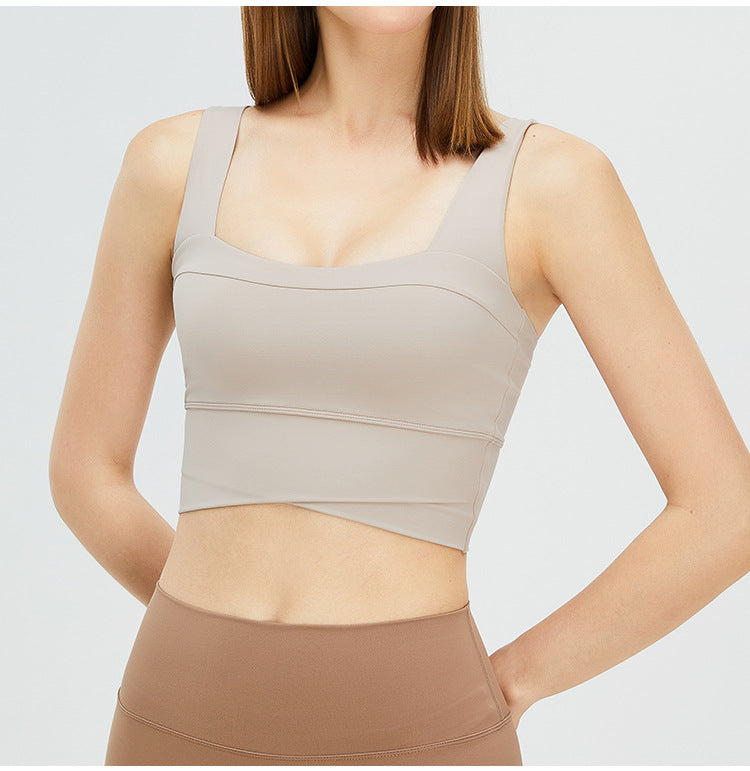 high-strength shockproof sports bra women's running fitness bra vest style naked yoga clothing