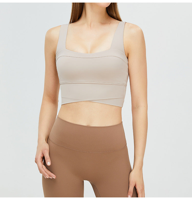 high-strength shockproof sports bra women's running fitness bra vest style naked yoga clothing