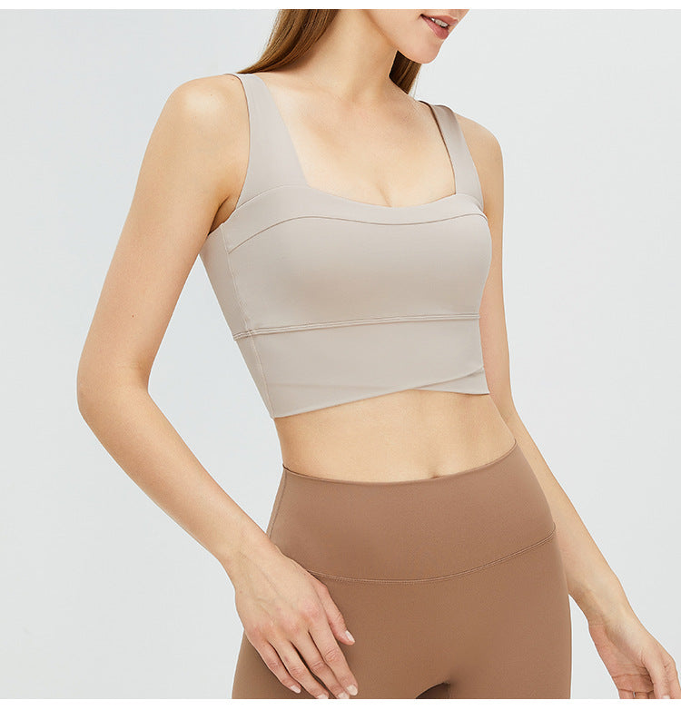 high-strength shockproof sports bra women's running fitness bra vest style naked yoga clothing
