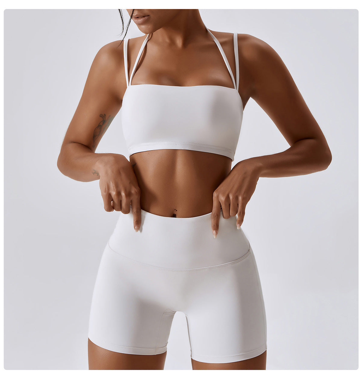 Candy color quick-drying naked yoga shorts hip-lifting running fitness shorts tight high waist sports leggings 8013