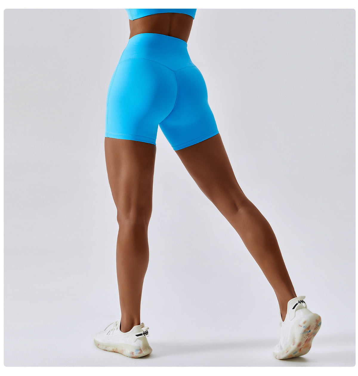 Candy color quick-drying naked yoga shorts hip-lifting running fitness shorts tight high waist sports leggings 8013