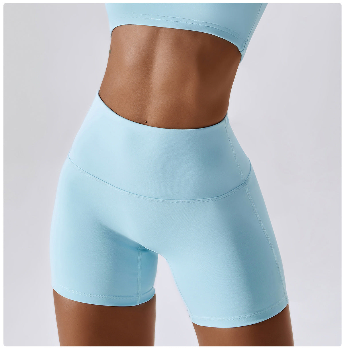 Candy color quick-drying naked yoga shorts hip-lifting running fitness shorts tight high waist sports leggings 8013