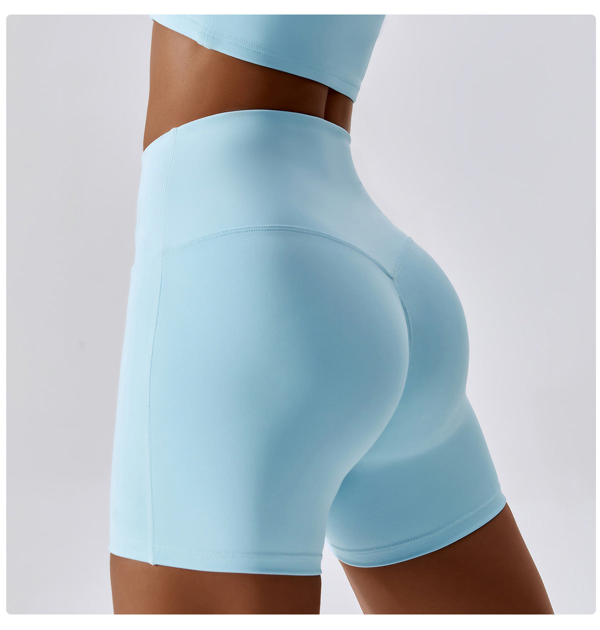 Candy color quick-drying naked yoga shorts hip-lifting running fitness shorts tight high waist sports leggings 8013