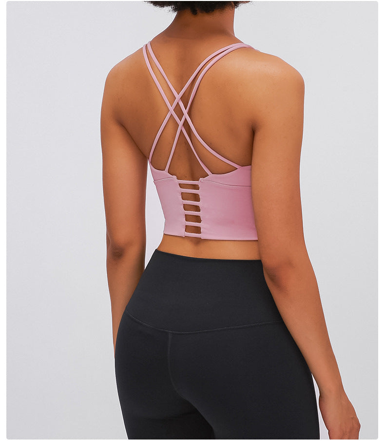 Sports bra yoga clothing women's fitness bra small suspenders