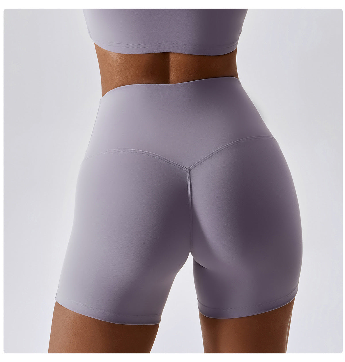 Candy color quick-drying naked yoga shorts hip-lifting running fitness shorts tight high waist sports leggings 8013