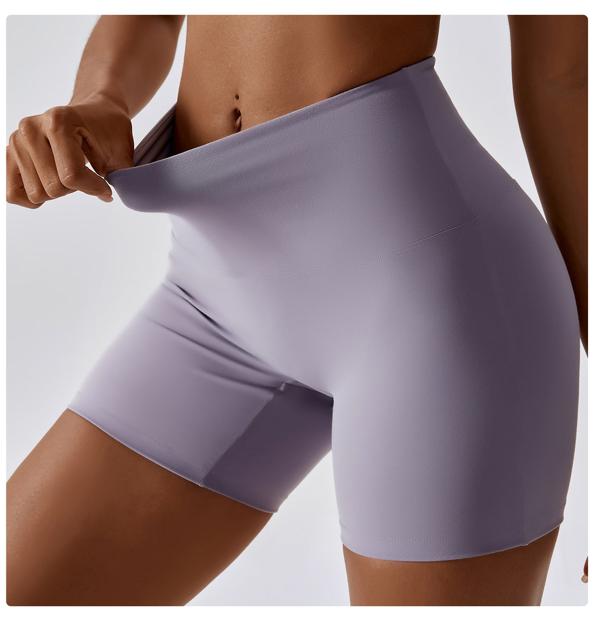 Candy color quick-drying naked yoga shorts hip-lifting running fitness shorts tight high waist sports leggings 8013