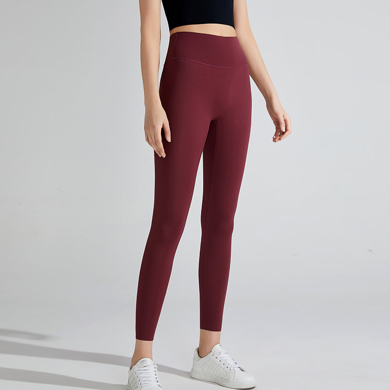 Lycra nude yoga pants women's high waist sports leggings running fitness yoga clothes