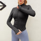 autumn and winter nude yoga clothes women's zipper slim sports top coat long-sleeved fitness top